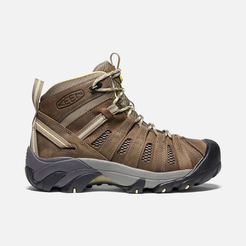 Keen Voyageur Mid Wanderstiefel Damen DE-96835 Brindle/Custard - Keen Damenschuhe Braun